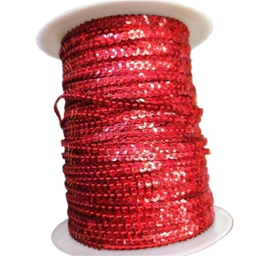 mit farbenfrohen Papierstücken, 10 Yards 3 mm Festival-Pailletten, lose Pailletten in Großpackung for Scrapbooking-Besatz, runde Stick-Pailletten(Laser Red) von GNYVZXPLQ
