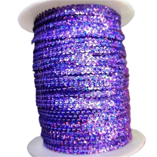mit farbenfrohen Papierstücken, 10 Yards 3 mm Festival-Pailletten, lose Pailletten in Großpackung for Scrapbooking-Besatz, runde Stick-Pailletten(Laser Violet) von GNYVZXPLQ