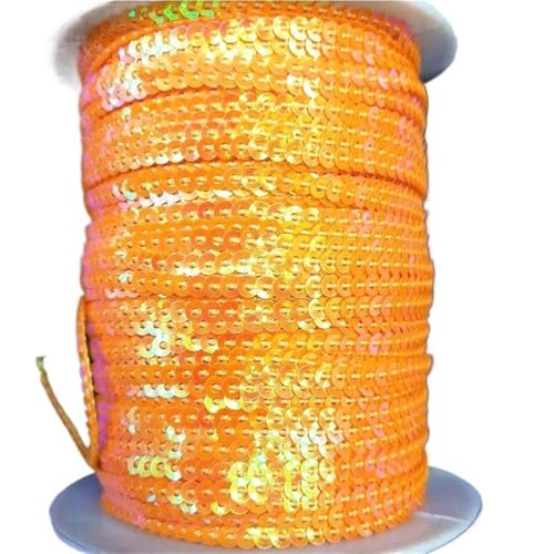 mit farbenfrohen Papierstücken, 10 Yards 3 mm Festival-Pailletten, lose Pailletten in Großpackung for Scrapbooking-Besatz, runde Stick-Pailletten(Orange) von GNYVZXPLQ