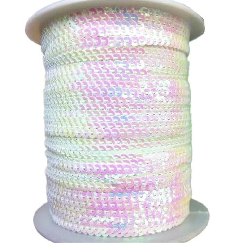 mit farbenfrohen Papierstücken, 10 Yards 3 mm Festival-Pailletten, lose Pailletten in Großpackung for Scrapbooking-Besatz, runde Stick-Pailletten(White) von GNYVZXPLQ