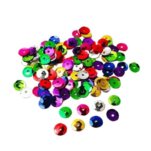 mit farbenfrohen Papierstücken, 10 g 20 g konkave runde lose Pailletten, 8 mm Gold-Silber-Pailletten, Bastelpailletten, Kleidungsdekoration, DIY-Zubehör, 1 Beutel(Green,20) von GNYVZXPLQ