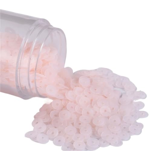 mit farbenfrohen Papierstücken, 10 g matte PVC-Pailletten, 4 mm flache, runde Mattpailletten, elastischer Paillettenbesatz for Deko-Konfetti(Matt Light Pink) von GNYVZXPLQ