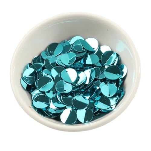 mit farbenfrohen Papierstücken, 10 g ovale lose Pailletten, 10 mm gefaltete Pailletten, Matting Dia Paillettes, Nähhandwerk for Damen, Kopfbedeckungen, Kleidungszubehör(Lake Blue) von GNYVZXPLQ