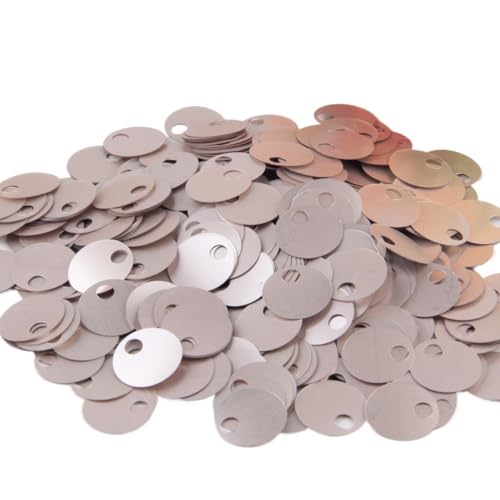 mit farbenfrohen Papierstücken, 2 cm 3 cm Stickpailletten, flache, runde, lose PVC-Pailletten, Pailletten for Nähen for Kleidungsstücke, Zubehör mit großem Loch, 10 g(Champagne) von GNYVZXPLQ