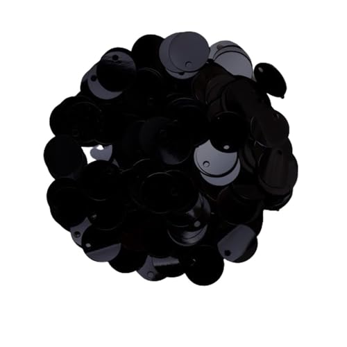 mit farbenfrohen Papierstücken, 20 g flache, kreisförmige Pailletten, 10 mm runde PVC-Pailletten mit Loch, flache, runde Pailletten for handgefertigten Nähen von Partykleidern(Black) von GNYVZXPLQ