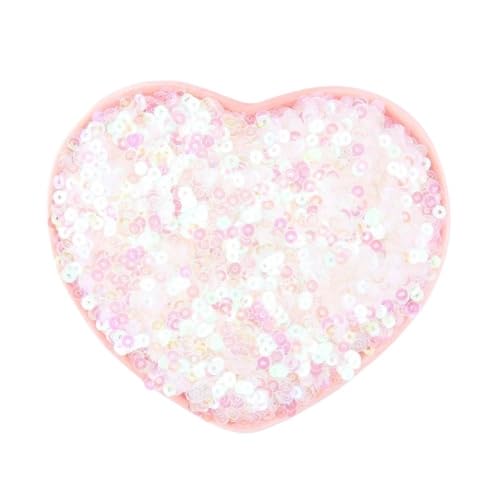 mit farbenfrohen Papierstücken, 20 g runde Stickpailletten in Blau, Rosa und Rot, 3–6 mm flache, runde, lose Pailletten, glänzende Farbpailletten for Bastelarbeiten(Clear,5mm) von GNYVZXPLQ
