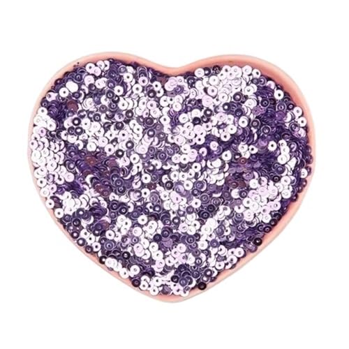 mit farbenfrohen Papierstücken, 20 g runde Stickpailletten in Blau, Rosa und Rot, 3–6 mm flache, runde, lose Pailletten, glänzende Farbpailletten for Bastelarbeiten(Light purple,3mm) von GNYVZXPLQ