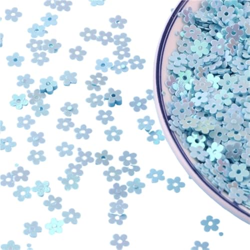 mit farbenfrohen Papierstücken, 20 g schillernde Pailletten for Basteln, 5 mm blumenförmige lose PVC-Pailletten, Glitzer-Pailletten for Konfetti-DIY und Nagelkunst(Blue) von GNYVZXPLQ