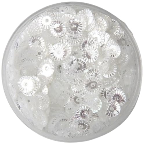 mit farbenfrohen Papierstücken, 30 g PVC-Pailletten for Nähen, 6 mm runde Radblumen, vergoldete lose Pailletten, gelb, rosa, rot, lila Pailletten(Crystal White) von GNYVZXPLQ