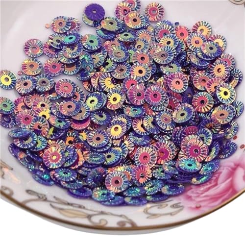 mit farbenfrohen Papierstücken, 30 g PVC-Pailletten for Nähen, 6 mm runde Radblumen, vergoldete lose Pailletten, gelb, rosa, rot, lila Pailletten(Dark Purple) von GNYVZXPLQ