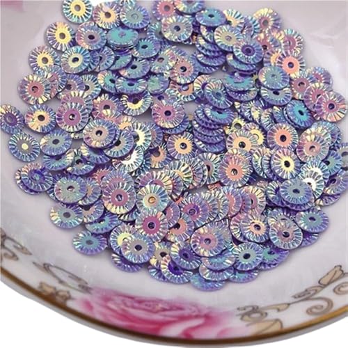mit farbenfrohen Papierstücken, 30 g PVC-Pailletten for Nähen, 6 mm runde Radblumen, vergoldete lose Pailletten, gelb, rosa, rot, lila Pailletten(Light Purple) von GNYVZXPLQ
