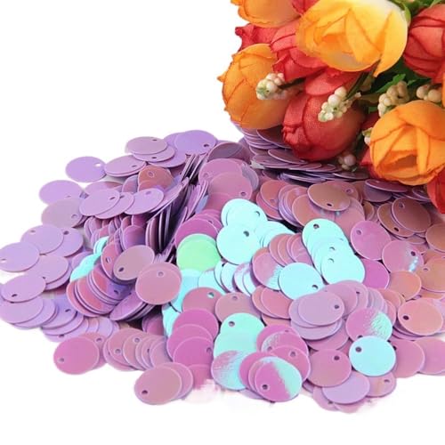 mit farbenfrohen Papierstücken, 50 g große Pailletten, 10 mm bis 30 mm flache runde Pailletten, kreisförmige flache Pailletten, Nähzubehör for Hochzeiten(MediumOrchid,25mm) von GNYVZXPLQ