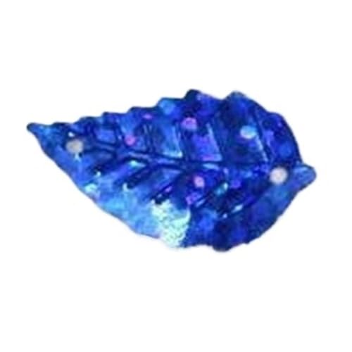 mit farbenfrohen Papierstücken, 50 g kreative Farbperlen-Pailletten, Blatt-Pailletten, 13 x 24 mm PVC-Massenpailletten for Nähen von DIY-Blättern mit 2 Löchern(Laser Dark Blue) von GNYVZXPLQ