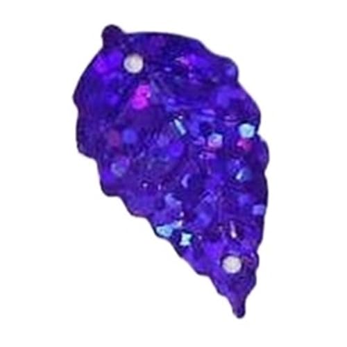 mit farbenfrohen Papierstücken, 50 g kreative Farbperlen-Pailletten, Blatt-Pailletten, 13 x 24 mm PVC-Massenpailletten for Nähen von DIY-Blättern mit 2 Löchern(Laser Dark Purple) von GNYVZXPLQ