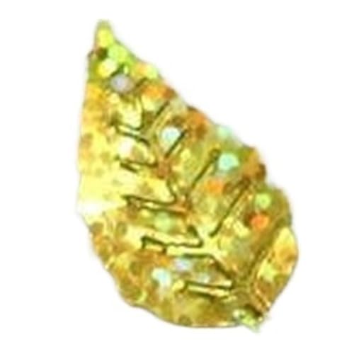 mit farbenfrohen Papierstücken, 50 g kreative Farbperlen-Pailletten, Blatt-Pailletten, 13 x 24 mm PVC-Massenpailletten for Nähen von DIY-Blättern mit 2 Löchern(Laser Gold) von GNYVZXPLQ