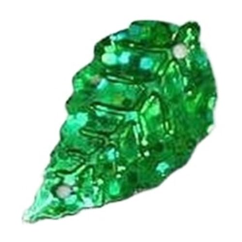 mit farbenfrohen Papierstücken, 50 g kreative Farbperlen-Pailletten, Blatt-Pailletten, 13 x 24 mm PVC-Massenpailletten for Nähen von DIY-Blättern mit 2 Löchern(Laser Green) von GNYVZXPLQ