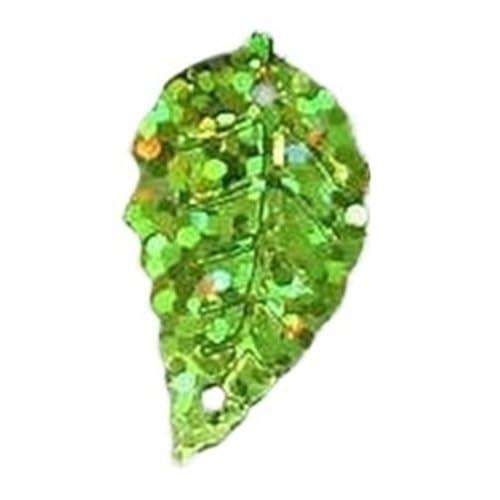 mit farbenfrohen Papierstücken, 50 g kreative Farbperlen-Pailletten, Blatt-Pailletten, 13 x 24 mm PVC-Massenpailletten for Nähen von DIY-Blättern mit 2 Löchern(Laser Light Green) von GNYVZXPLQ