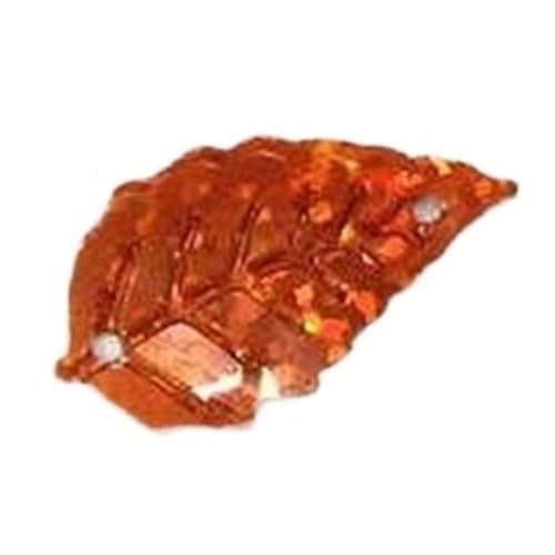 mit farbenfrohen Papierstücken, 50 g kreative Farbperlen-Pailletten, Blatt-Pailletten, 13 x 24 mm PVC-Massenpailletten for Nähen von DIY-Blättern mit 2 Löchern(Laser Orange) von GNYVZXPLQ