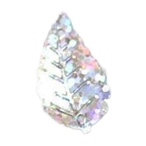 mit farbenfrohen Papierstücken, 50 g kreative Farbperlen-Pailletten, Blatt-Pailletten, 13 x 24 mm PVC-Massenpailletten for Nähen von DIY-Blättern mit 2 Löchern(Laser Silver) von GNYVZXPLQ
