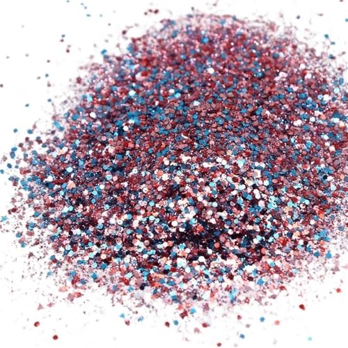 mit farbenfrohen Papierstücken, 50 g sechseckige Pailletten in glänzenden Farben, Nagelpuder-Pailletten, Glitzer-Pailletten der Pink-Silber-Gold-Serie for die Nageldekoration(Purple) von GNYVZXPLQ