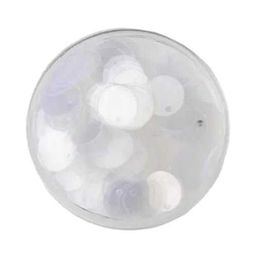 mit farbenfrohen Papierstücken, Durchmesser 10 mm, 15 mm, 20 mm, 25 mm, groß, flach, mit rundem Rand, Loch, lose Pailletten, Pailletten for Zuhause, Urlaub, 10 g(Clear,10mm) von GNYVZXPLQ