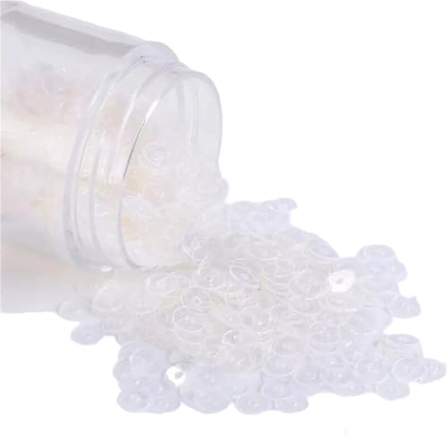 mit farbenfrohen Papierstücken, Durchmesser 2–6 mm, klare, flache, runde Pailletten, Pailletten for Nähen von Hochzeitskleidern, Bastel-Näh-Pailletten, 1 Packung(Clear,2mm) von GNYVZXPLQ