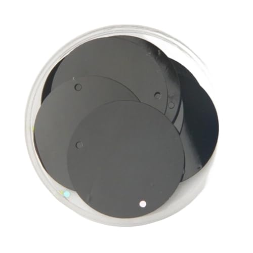 mit farbenfrohen Papierstücken, Große runde Pailletten, 30/40/50 mm Pailletten, Paillette Lentejuelas mit 1 Seitenloch, DIY-Nähzubehör, 1 Packung(Black,40mm) von GNYVZXPLQ