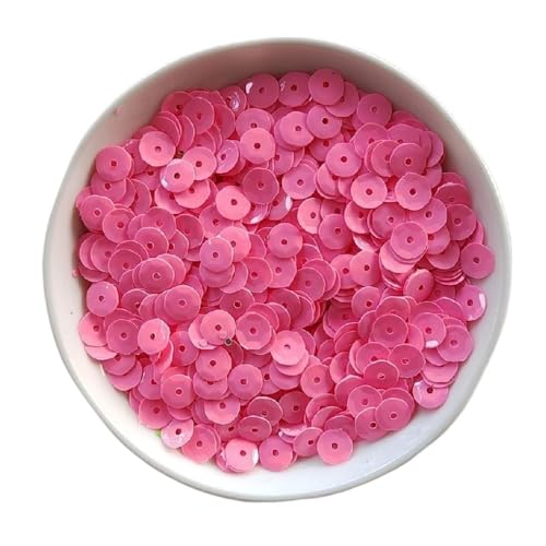 mit farbenfrohen Papierstücken, Konkave Pailletten, 3/4/5/6/8/10 mm lose runde Cup-Pailletten, Pailletten-Glitzer, Näh-, Kleider-, Bastel- und Dekorationszubehör(Pink,3mm*10) von GNYVZXPLQ