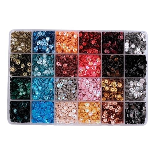 mit farbenfrohen Papierstücken, Kreative Farbperlen, Pailletten, leuchtende Pailletten, rundes Flatback-Konfetti, Pailletten for Nähen von Hochzeitskleidern, 1 Box(Gold) von GNYVZXPLQ