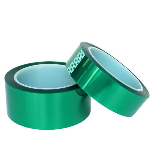 GO BEYOND YOURSEIF 2 Rollen Polyester-Hochtemperatur-Abdeckband, PET-Band Mit Silikonkleber, Ideal For Lackieren, Pulverbeschichten, Eloxieren, Leiterplatten - Grün von GO BEYOND YOURSEIF