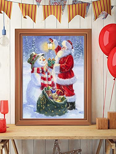 DIY-Kreuzstich-Kit für Anfänger, gestanzte Kreuzstich-Kits, Weihnachten, Weihnachtsmann, Schneemann, 11 Karat Kreuzstich, DIY-Stickerei-Kit, Stricken, Handarbeit, Handarbeit, Hobby, 14 Karat, 60 von GOBBIS