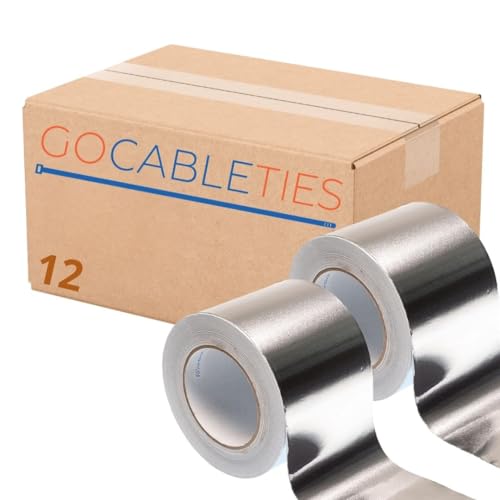 GOCABLETIES Aluminium Klebeband, selbstklebendes Alu Klebeband, Aluklebeband hitzebeständig Band zum Versiegeln, Reparieren und Isolieren, Wasserbeständig Alu Klebeband, 12 Rollen GOCABLETIES Aluminium Klebeband, selbstklebendes Alu Klebeband, Aluklebeband hitzebeständig Band zum Versiegeln, Reparieren und Isolieren, Wasserbeständig Alu Klebeband, 12 Rollen von GOCABLETIES