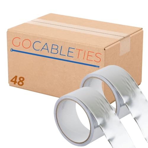 GOCABLETIES Aluminium Klebeband 48 Rollen, 48 mm x 10 m, selbstklebendes Alu Klebeband, Aluklebeband hitzebeständig Band zum Versiegeln, Reparieren und Isolieren, Wasserbeständig Alu Klebeband GOCABLETIES Aluminium Klebeband 48 Rollen, 48 mm x 10 m, selbstklebendes Alu Klebeband, Aluklebeband hitzebeständig Band zum Versiegeln, Reparieren und Isolieren, Wasserbeständig Alu Klebeband von GOCABLETIES