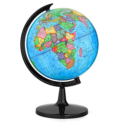 Weltkugel mit Ständer, 33 cm Schreibtisch Klassenzimmer dekorativer Globus für Schüler & Geographie-Lehrer, 360° horizontale Rotation, volle Länge 50 cm Weltkarte mit klaren Textmarkierungen, Blau Weltkugel mit Ständer, 33 cm Schreibtisch Klassenzimmer dekorativer Globus für Schüler & Geographie-Lehrer, 360° horizontale Rotation, volle Länge 50 cm Weltkarte mit klaren Textmarkierungen, Blau von GOCHANGE