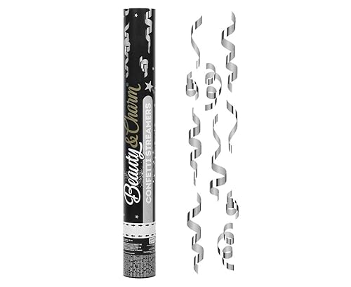 5 Konfettikanonen Luftschlangen 40 oder 60 cm Gold Silber metallic Party Hochzeit Geburtstag Silvester Konfetti Kanone, Farbe:Silber, Größe:40 cm 5 Konfettikanonen Luftschlangen 40 oder 60 cm Gold Silber metallic Party Hochzeit Geburtstag Silvester Konfetti Kanone, Farbe:Silber, Größe:40 cm von GODAN