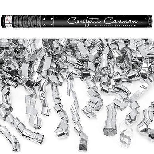 5 Konfettikanonen Luftschlangen 40 oder 60 cm Gold Silber metallic Party Hochzeit Geburtstag Silvester Konfetti Kanone, Farbe:Silber, Größe:60 cm 5 Konfettikanonen Luftschlangen 40 oder 60 cm Gold Silber metallic Party Hochzeit Geburtstag Silvester Konfetti Kanone, Farbe:Silber, Größe:60 cm von Godan