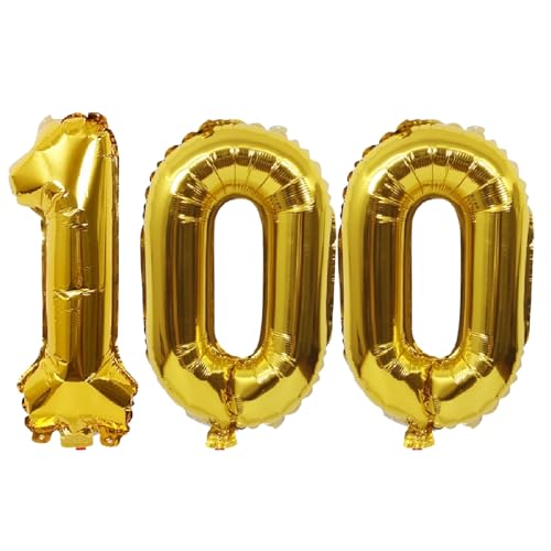 Folienballons für Paten, 40,6 cm, für Kinder und Erwachsene, Geburtstag, Jahrestag, Party-Dekorationen, Zubehör für den Heimgebrauch (Gold, Nummer 100) von GODFATHER LTD PARTY EVERY DAY
