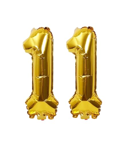 Folienballons für Paten, 40,6 cm, für Kinder und Erwachsene, Geburtstag, Jahrestag, Party-Dekorationen, Zubehör für den Heimgebrauch (Gold, Nummer 11) von GODFATHER LTD PARTY EVERY DAY