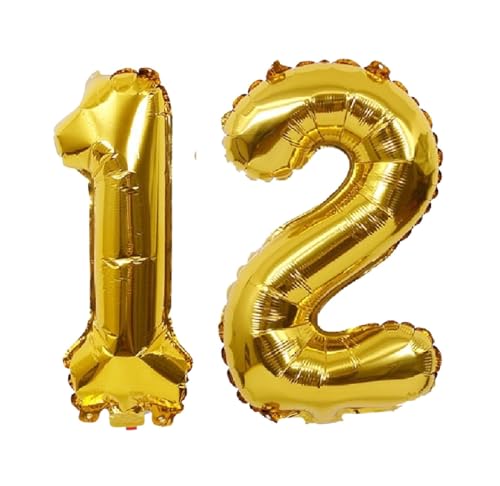 Folienballons für Paten, 40,6 cm, für Kinder und Erwachsene, Geburtstag, Jahrestag, Party-Dekorationen, Zubehör für den Heimgebrauch (Gold, Nummer 12) von GODFATHER LTD PARTY EVERY DAY