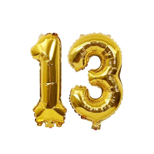 Folienballons für Paten, 40,6 cm, für Kinder und Erwachsene, Geburtstag, Jahrestag, Party-Dekorationen, Zubehör für den Heimgebrauch (Gold, Nummer 13) von GODFATHER LTD PARTY EVERY DAY