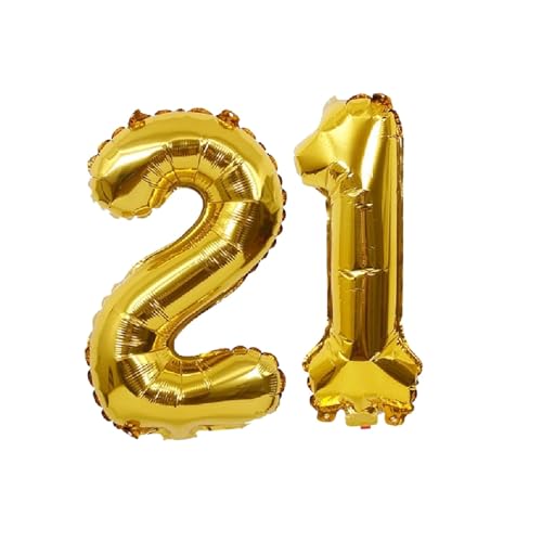 Folienballons für Paten, 40,6 cm, für Kinder und Erwachsene, Geburtstag, Jahrestag, Party-Dekorationen, Zubehör für den Heimgebrauch (Gold, Nummer 21) von GODFATHER LTD PARTY EVERY DAY