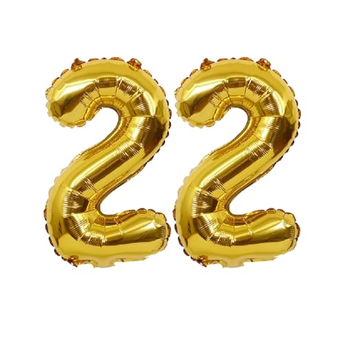 Folienballons für Paten, 40,6 cm, für Kinder und Erwachsene, Geburtstag, Jahrestag, Party-Dekorationen, Zubehör für den Heimgebrauch (Gold, Nummer 22) von GODFATHER LTD PARTY EVERY DAY