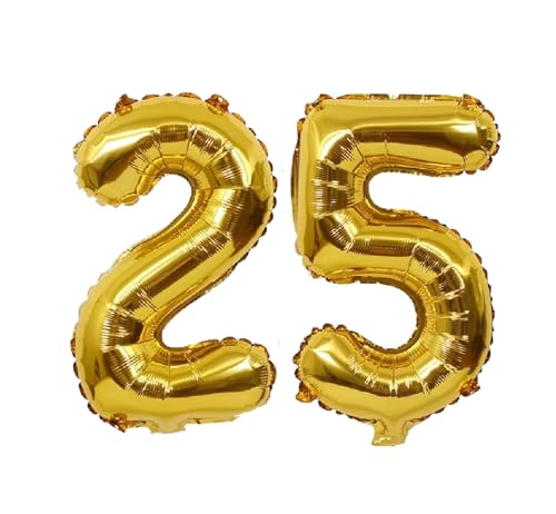 Folienballons für Paten, 40,6 cm, für Kinder und Erwachsene, Geburtstag, Jahrestag, Party-Dekorationen, Zubehör für den Heimgebrauch (Gold, Nummer 25) von GODFATHER LTD PARTY EVERY DAY