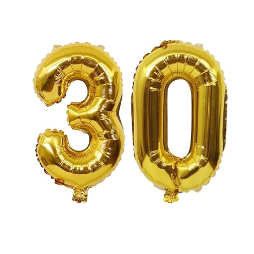 Folienballons für Paten, 40,6 cm, für Kinder und Erwachsene, Geburtstag, Jahrestag, Party-Dekorationen, Zubehör für den Heimgebrauch (Gold, Nummer 30) von GODFATHER LTD PARTY EVERY DAY