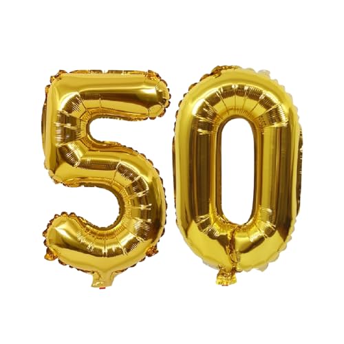 Folienballons für Paten, 40,6 cm, für Kinder und Erwachsene, Geburtstag, Jahrestag, Party-Dekorationen, Zubehör für den Heimgebrauch (Gold, Nummer 50) von GODFATHER LTD PARTY EVERY DAY