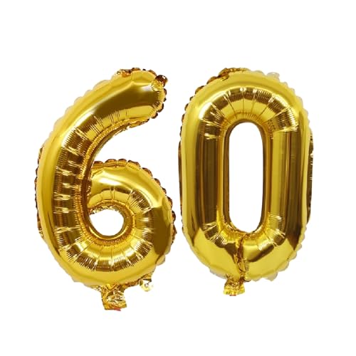 Folienballons für Paten, 40,6 cm, für Kinder und Erwachsene, Geburtstag, Jahrestag, Party-Dekorationen, Zubehör für den Heimgebrauch (Gold, Nummer 60) von GODFATHER LTD PARTY EVERY DAY