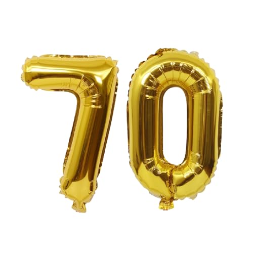 Folienballons für Paten, 40,6 cm, für Kinder und Erwachsene, Geburtstag, Jahrestag, Party-Dekorationen, Zubehör für den Heimgebrauch (Gold, Nummer 70) von GODFATHER LTD PARTY EVERY DAY
