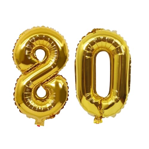 Folienballons für Paten, 40,6 cm, für Kinder und Erwachsene, Geburtstag, Jahrestag, Party-Dekorationen, Zubehör für den Heimgebrauch (Gold, Nummer 80) von GODFATHER LTD PARTY EVERY DAY