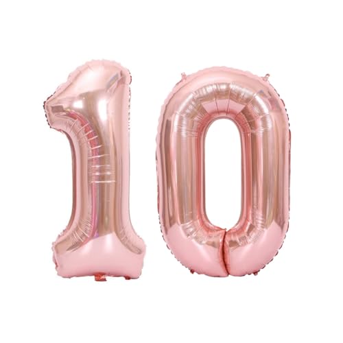 Folienballons für Paten, 40,6 cm, für Kinder und Erwachsene, Geburtstag, Jahrestag, Party-Dekorationen, Zubehör für den Heimgebrauch (Rosa, Nummer 10) von GODFATHER LTD PARTY EVERY DAY