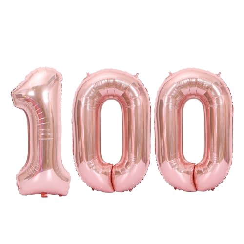 Folienballons für Paten, 40,6 cm, für Kinder und Erwachsene, Geburtstag, Jahrestag, Party-Dekorationen, Zubehör für den Heimgebrauch (Rosa, Nummer 100) von GODFATHER LTD PARTY EVERY DAY